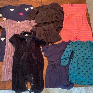 Lot of 8 12-18 mo baby girl rompers & dresses from Kate Quinn, Primary and more